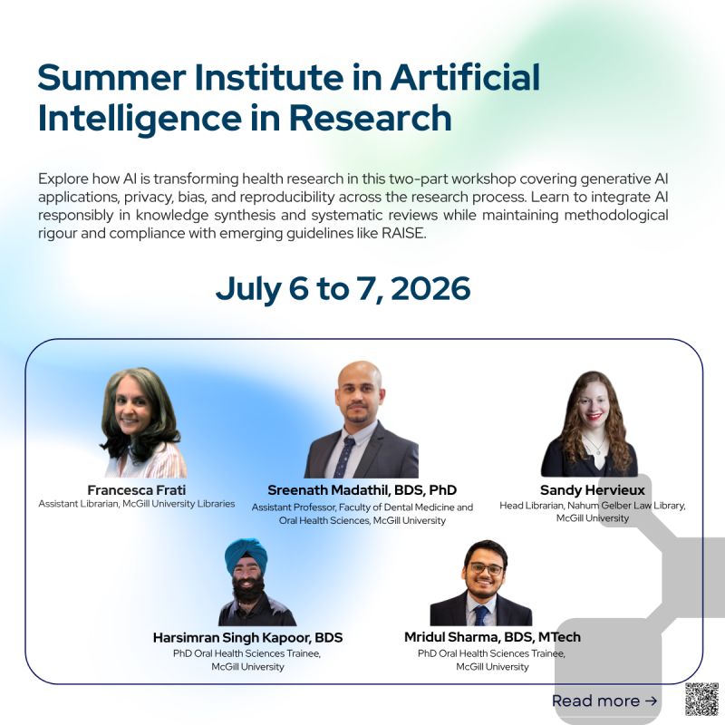 Summer Institute in Artificial Intelligence in Research — McGill University, July 2026